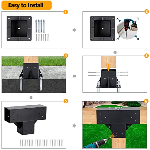 Neorexon Pergola Kit Elevated Wood Stand Kit Woodwork for 4"x 4" (Actual 3.6 X 3.6 inch), Wooden Gazebo Kit for Pergola Brackets with Corner and Pergola Base Brackets