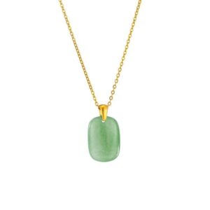 b&d gifts for wife mom handmade jade necklace good fortune necklace14k gold plated jade pendant for women genuine natural green jade jewelry necklace for wife, mom, girlfriend, grandma (gold)