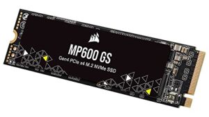 corsair mp600 gs 2tb pcie gen4 x4 nvme m.2 ssd – high-density tlc nand – m.2 2280 – directstorage compatible - up to 4,800mb/sec – great for pcie 4.0 notebooks - black