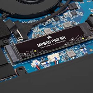 Corsair MP600 PRO NH 2TB PCIe Gen4 x4 NVMe M.2 SSD – High-Density TLC NAND – M.2 2280 – DirectStorage Compatible - Up to 7,000MB/sec - No Heatsink - Black