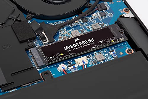 Corsair MP600 PRO NH 2TB PCIe Gen4 x4 NVMe M.2 SSD – High-Density TLC NAND – M.2 2280 – DirectStorage Compatible - Up to 7,000MB/sec - No Heatsink - Black