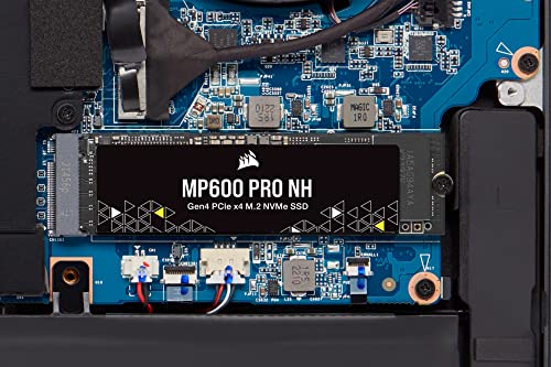 Corsair MP600 PRO NH 2TB PCIe Gen4 x4 NVMe M.2 SSD – High-Density TLC NAND – M.2 2280 – DirectStorage Compatible - Up to 7,000MB/sec - No Heatsink - Black