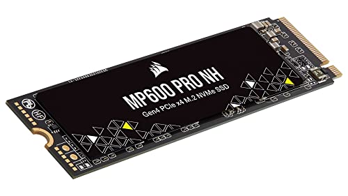 Corsair MP600 PRO NH 2TB PCIe Gen4 x4 NVMe M.2 SSD – High-Density TLC NAND – M.2 2280 – DirectStorage Compatible - Up to 7,000MB/sec - No Heatsink - Black