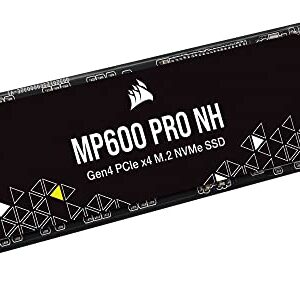 Corsair MP600 PRO NH 2TB PCIe Gen4 x4 NVMe M.2 SSD – High-Density TLC NAND – M.2 2280 – DirectStorage Compatible - Up to 7,000MB/sec - No Heatsink - Black