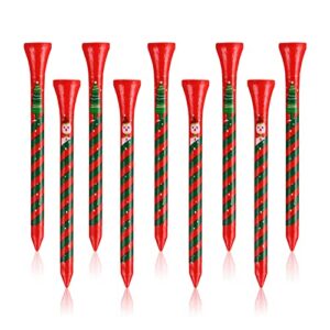 zalord marry christmas golf tees 3 1/4 inch unbreakable pack of 60 long christmas golf tees wood reduce side spin and friction (christmas)