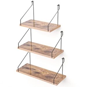 hawgeylea floating shelves of wall,hanging shelves set of 3,with 3 types of installation,easy to install-wall shelves for bedroom, bathroom, living room, kitchen-storage & decoration（30+35+40cm）