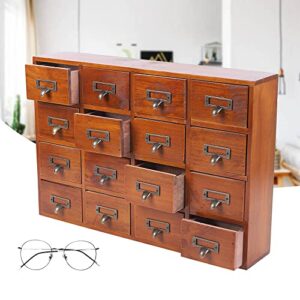 YIYIBYUS 16 Drawers Apothecary Cabinet, Supply Desk Drawer Organizer - Home Office Desk Organization and Storage - Rustic Storage Drawers Dressers for Bedroom - Traditional Apothecary Cabinet