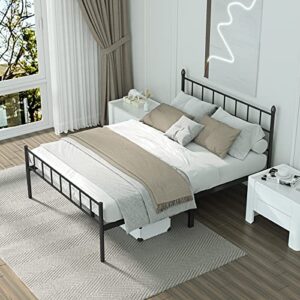 UYUK Queen Size Metal Bed Frame with Headboard, Large Storage Space Under The Bed, Heavy Duty Easy Assembly