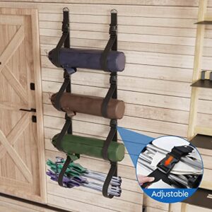 BS-VOG Camping Chair Wall Storage for Garage, Adjustable Garage Wall Storage Straps Wall Mounted with Quick Release Buckles, Hanging Garage Organization System Rack Holds More Beach Chairs, Umbrellas