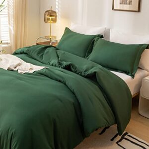 weigelia queen comforter set boho bed comforter set 7pc emerald green comforters queen size bed in a bag soft microfiber comforter with pillow shams fitted sheet flat sheet bedding set for all season