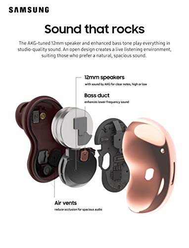 SAMSUNG Galaxy Buds Live True Wireless Earbuds & SAMSUNG Galaxy Buds Live True Wireless Earbuds US Version Active Noise Cancelling Wireless Charging Case Included, Mystic Black