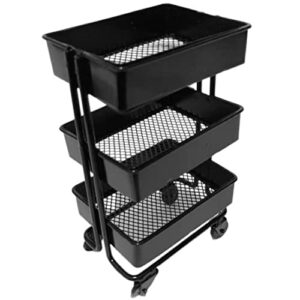 eioflia doll house storage trolley cart 3 tier kitchen bathroom rack with wheels mobile shelves storage cart rolling utility cart shelving organizer