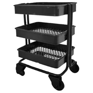 Eioflia Doll House Storage Trolley Cart 3 Tier Kitchen Bathroom Rack with Wheels Mobile Shelves Storage Cart Rolling Utility Cart Shelving Organizer