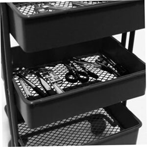 Eioflia Doll House Storage Trolley Cart 3 Tier Kitchen Bathroom Rack with Wheels Mobile Shelves Storage Cart Rolling Utility Cart Shelving Organizer