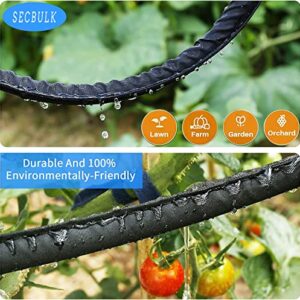 Secbulk Flat Soaker Hose for Garden Beds 20 50 100 150 ft, 10" 2Pack Linkable Drip Irrigation Hose Save 80% Water, Leakproof Double Layer Collapsible Fabric Flexible Trickle Hose with Holes