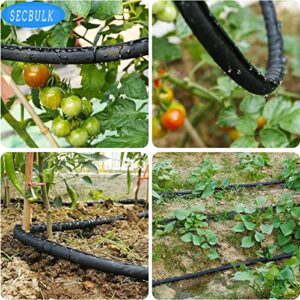 Secbulk Flat Soaker Hose for Garden Beds 20 50 100 150 ft, 10" 2Pack Linkable Drip Irrigation Hose Save 80% Water, Leakproof Double Layer Collapsible Fabric Flexible Trickle Hose with Holes