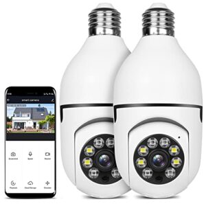 upultra security camera 2packs 1080p wireless wifi outdoor home ip camera e27 360 degree panoramic,motion detection and alarm,two-way audio,night vision