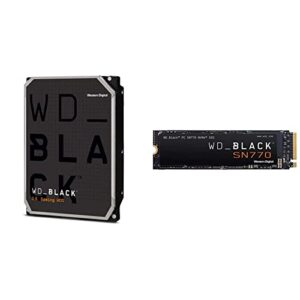 wd_black western digital 2tb performance internal hard drive hdd - 7200 rpm & 1tb sn770 nvme internal gaming ssd solid state drive - gen4 pcie, m.2 2280, up to 5,150 mb/s - wds100t3x0e