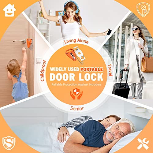 Portable Door Lock for Travel Hotels: Extra Safety Hotel Door Locks for Travelers, Apartment Home Security Bedroom Hotel Room Locks from Inside Device