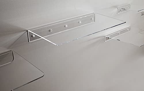 24" Long Clear Floating Shelf (12" deep)