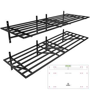 orasant 2-pack 6x2ft(72x24in) heavy gauge steel large garage wall shelving loading 1,600 lbs, whole-piece foldable heavy duty garage shelving wall mounted, garage organization shelves floating shelves
