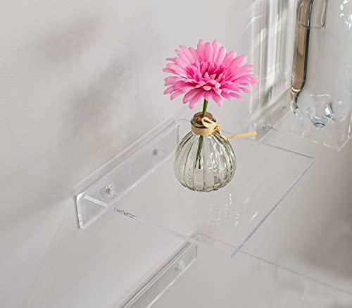 Squared Corner Clear Acrylic Floating Shelf (6" x 6")