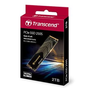 Transcend 2TB MTE250S NVMe Internal Gaming SSD Solid State Drive - Gen4 PCIe, M.2 2280 with Graphene Heatsink, Up to 7,200MB/s - TS2TMTE250S