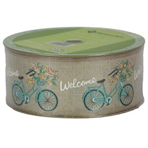 premium wired ribbon 50 yards 2.5in width, bicycle welcome