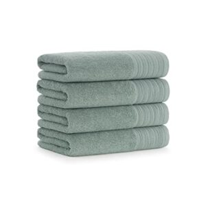 aston & arden anatolia turkish hand towels - (pack of 4) 100% ring spun cotton, soft plush absorbent, 600 gsm low twist weave, premium towel for hotel, spa, bathroom, 18 x 32 in, sage green