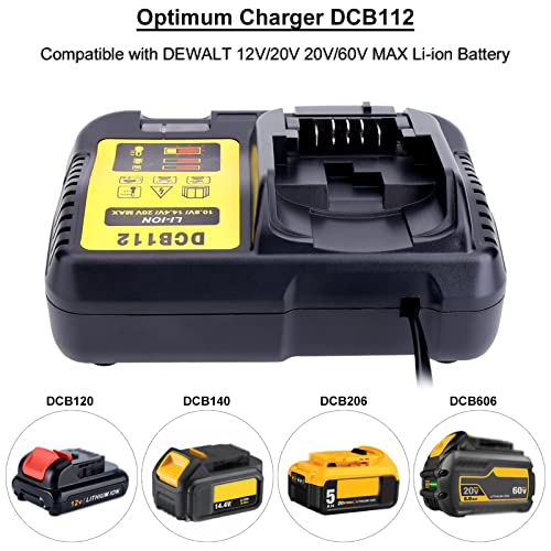 Biswaye V7 Battery Adapter Compatible with Dewalt 20V 60V Battery to Replacement for Dyson V7 SV11 Battery, 12V/20V MAX Lithium Battery Charger DCB112 DCB115 Replacement for Dewalt Lithium Charger