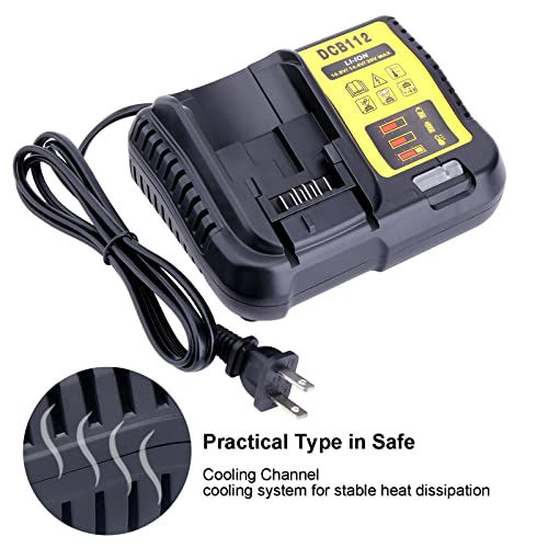 Biswaye V7 Battery Adapter Compatible with Dewalt 20V 60V Battery to Replacement for Dyson V7 SV11 Battery, 12V/20V MAX Lithium Battery Charger DCB112 DCB115 Replacement for Dewalt Lithium Charger