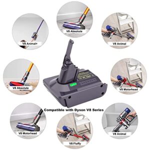 Biswaye V8 Battery Adapter Compatible with Dewalt 20V Battery to Replacement for Dyson V8 Battery 215681, Dual Charger DCB102 Compatible with DEWALT 12V-20V MAX Lithium Battery DCB206 DCB120 DCB609