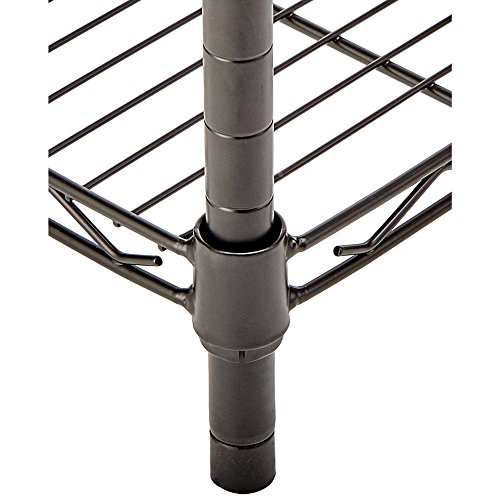 Duitrc Wire Shelving Unit Adjustable Steel Wire Rack Chrome, Heavy Duty Storage Shelving Unit On,Floor Standing Storage Rack Metal Organizer Wire Rack,for Garage Kitchen (Black, 3 - Tier)