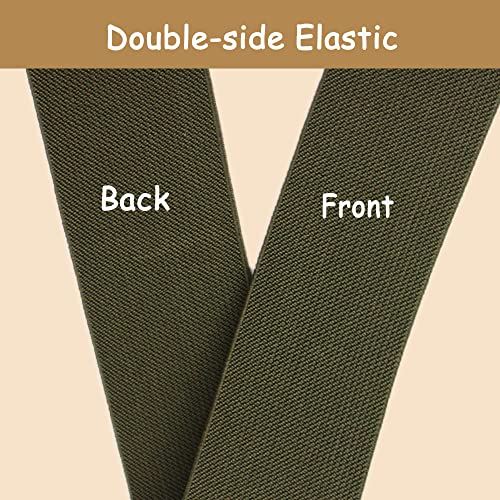 JESEP 2 inch 20 Yards Knit Elastic Band Mixed Double-Side Twill Woven Elastic Heavy Stretch Elastic Spool for Sewing Pants Waistband, Wigs, Skirts, Craft DIY Projects (Mixed 20 Yards)