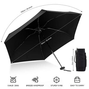 LEAGERA Mini Umbrella For Purse - Canopy Diameter 35inch, Small Travel Umbrella Compact Mini Waterproof Umbrellas for Rain, Suitable for Women Purse and Pocket, Manual Opening