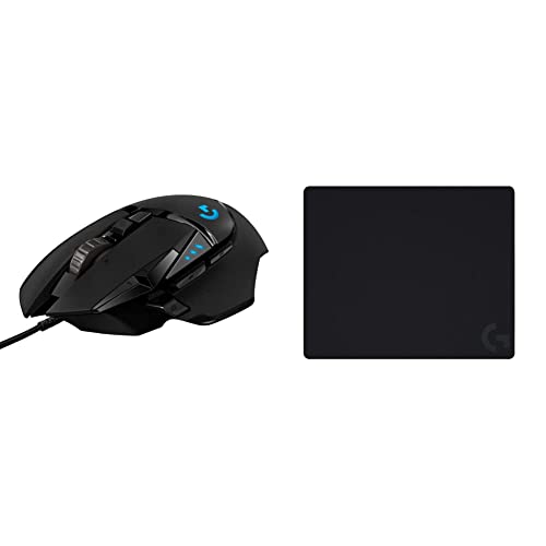 Logitech G502 Hero High Performance Wired Gaming Mouse, On-Board Memory, PC/Mac Logitech G440 Hard Gaming Mouse Pad, Optimized for Gaming Sensors, Low Surface Friction and PC Gaming Accessories