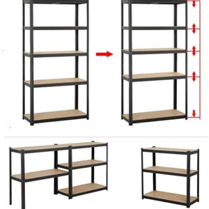 Garage Storage Shelves, 5-Tier Adjustable Metal Shelves for Storage, Shelving Unit Utility Rack Shelves for Warehouse Pantry Closet Kitchen, Organization Multipurpose Shelf, 29"L x 12" D x 66" H