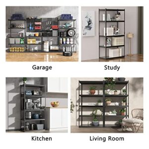 Woueniut Garage Storage Shelves, 72" Heavy Duty Metal Storage Utility Rack with Adjustable 5 Tier Shelving Storage Rack for Warehouse Basement Kitchen Living Room 35.8" W x 16" D x 72" H (4 Pack)