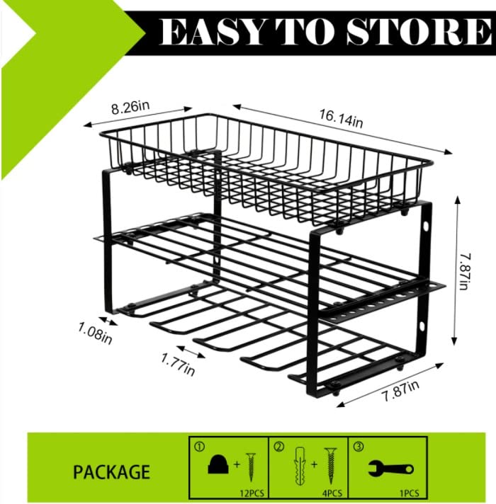 MONOWI Power Tool Organizer Wall Mount - Cordless Drill Holder Wall Mount, Power Tool Storage Rack for Garage Walls, Power Tool Rack Drill Organizer Charging Station