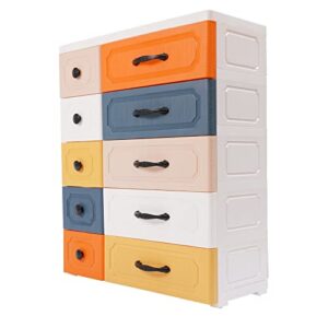 plastic drawers dresser with 10 drawers, plastic tower closet organizer with removable wheels suitable for condos dorm rooms bedrooms nurseries playrooms entryways, 29.52"w x 12.2"d x 36.64"h