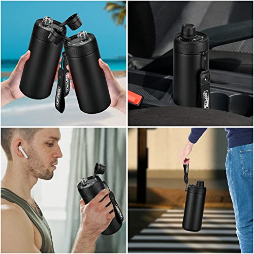 Can Cooler with Spout Lid 3-in-1Insulated Double Wall Vacuum Stainless Steel Beer Can Holder for all 12 oz Slim Can,Regular Can & Drinks Keeps Beverage Cold