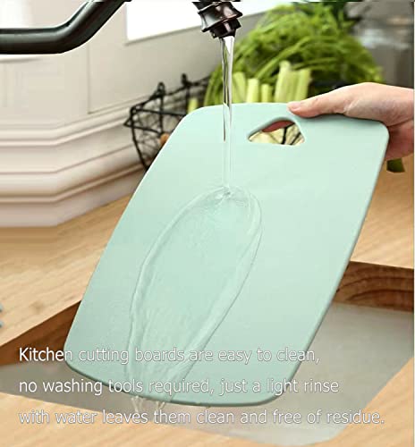 Cutting Boards for Kitchen,Plastic Cutting Board Set of 3, Thick Chopping Boards for Meat, Veggies, Fruits, with Easy Grip Handle,Dishwasher Safe (Green, 3Pcs)