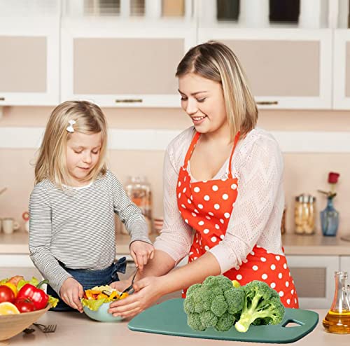 Cutting Boards for Kitchen,Plastic Cutting Board Set of 3, Thick Chopping Boards for Meat, Veggies, Fruits, with Easy Grip Handle,Dishwasher Safe (Green, 3Pcs)