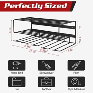 HOFUJINGSHI Power Tool Organizer,Drill Holder Wall Mount,Garage Tool Organizers and Storage Power Tool Storage Rack Heavy Duty Floating Tool Shelf