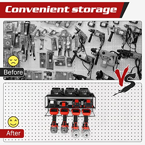 HOFUJINGSHI Power Tool Organizer,Drill Holder Wall Mount,Garage Tool Organizers and Storage Power Tool Storage Rack Heavy Duty Floating Tool Shelf