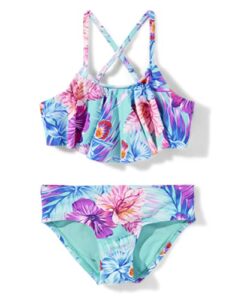 sugar and jade girls' teen 2-piece bikini swimsuit (available in plus), seafrost, medium (10)