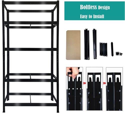 AUTOFU Storage Shelves,5 Tier Adjustable Garage Storage Shelving, 168x75x30cm Heavy Duty Metal Storage Rack Shelf Unit, Multipurpose