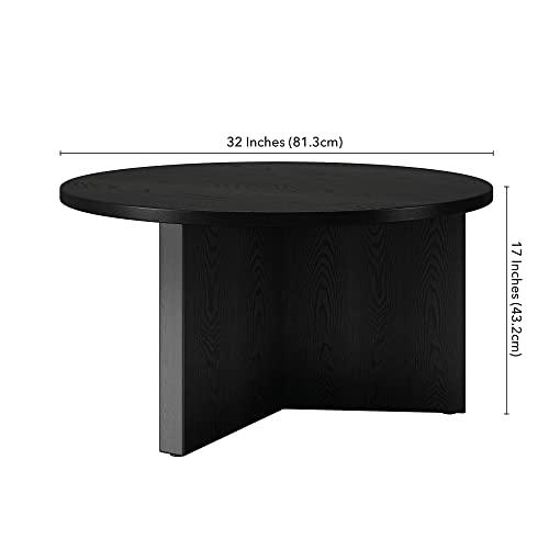 Henn&Hart Anders Coffee Table, 32" Wide, Black