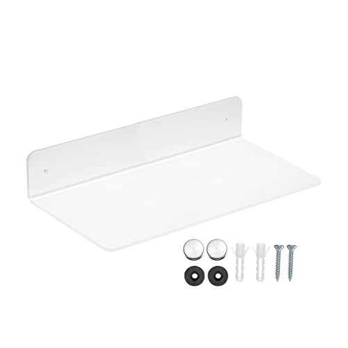 PATIKIL 11.81 x 5.91 Inch Acrylic Floating Shelf, Floating Wall Mounted Shelves for Bathroom Wall Decoration, Transparent