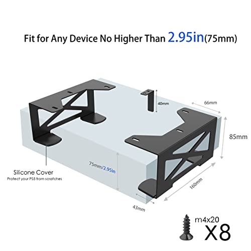 Monzlteck Universal Under Desk storage Mount for Xbox Series S, Xbox One S/X,Xbox 360,PS4 Slim/pro,Desktop Mini PC Holder